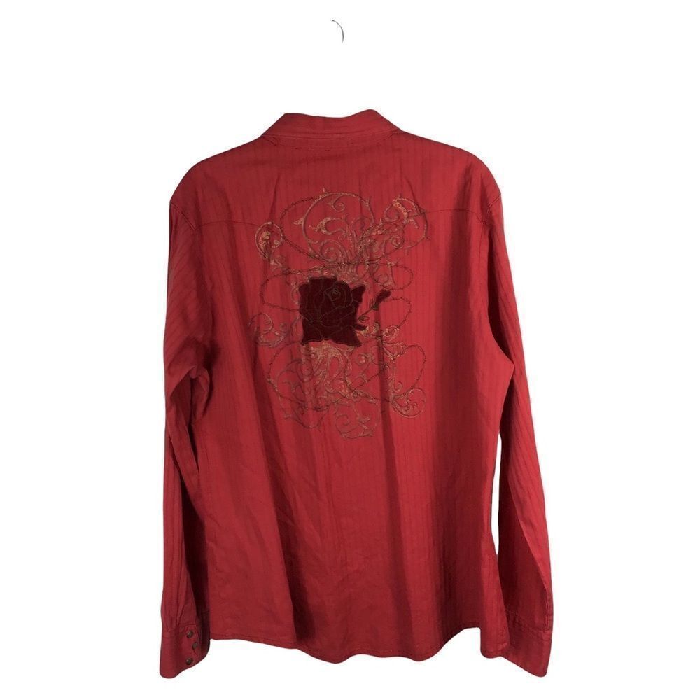 Vintage Wrangler Men’s Snap Button Shirt With Velvet Rose
